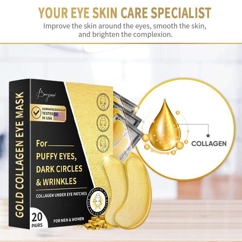 Collagen Eye Mask, 20 Pairs Eye Gel, Puffy Eyes & Dark Circles Treatment, Revitalize & Refresh Your Skin, Eye Care Product for Women & Men