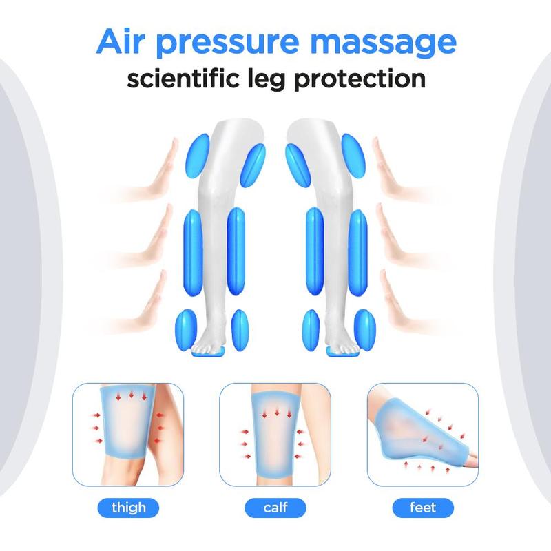 3 Modes 6 Gear Air Wave Leg Massager, 1 Set Rechargeable Leg Massager Machine, Feet Massager, Body Massager, Professional Leg Massage Tool for Home & Travel