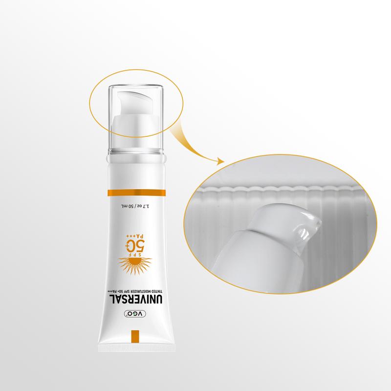 VGO Moisturizing Sun Cream SPF 50 PA+++ 48g Facial Skincare Sunscreen Makeup-A1 Lightweight Radiant Case Lactic Radiance Comfort