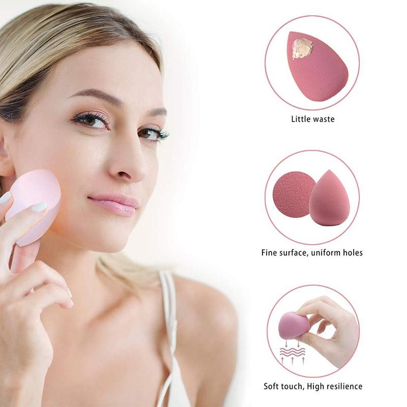 Makeup Sponge Set, 4 Counts Beauty Sponge Mixing Blender With 1 Count Storage Box, Perfect For Cream, Powder And Liquid