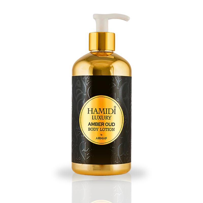 LUXURY AMBER OUD BODY LOTION 500ML (16.9 OZ) By Hamidi | Ultra Moisturizing & Skin-Nourishing | For Men & Women.