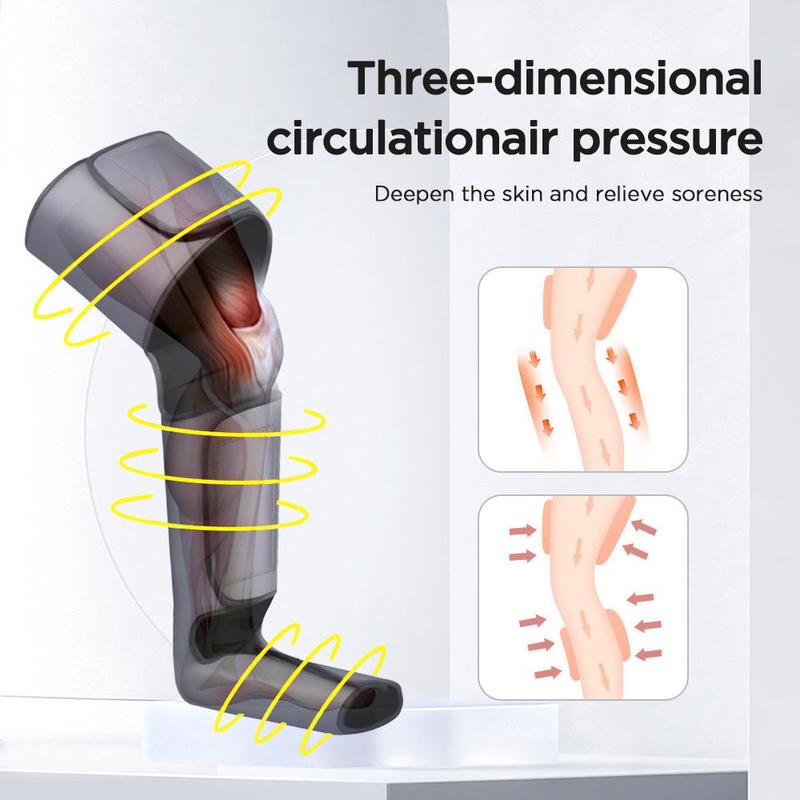 3 Modes 6 Gear Air Wave Leg Massager, 1 Set Rechargeable Leg Massager Machine, Feet Massager, Body Massager, Professional Leg Massage Tool for Home & Travel