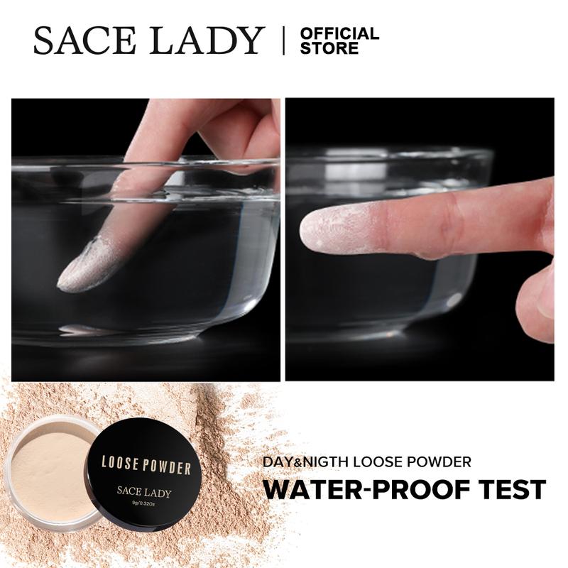 SACE LADY Oil Control Loose Powder Ultra Matte Long-lasting Waterproof Smooth Face Setting Powder Makeup 0.32Oz