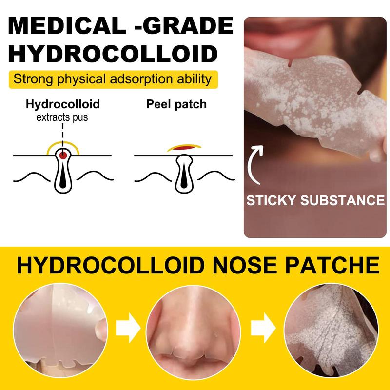 Hydrocolloid Nose Patch, 12pcs box Collagen Facial Skin Cover, Suitable for Acne-prone Skin, Gentle Skin Care Product for All Skin Types