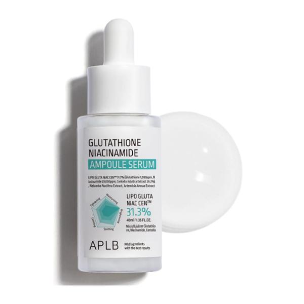 APLB - Glutathione Niacinamide Ampoule Serum, 40ml Lightweight Moisture Soothing Hydrate Skin Repair