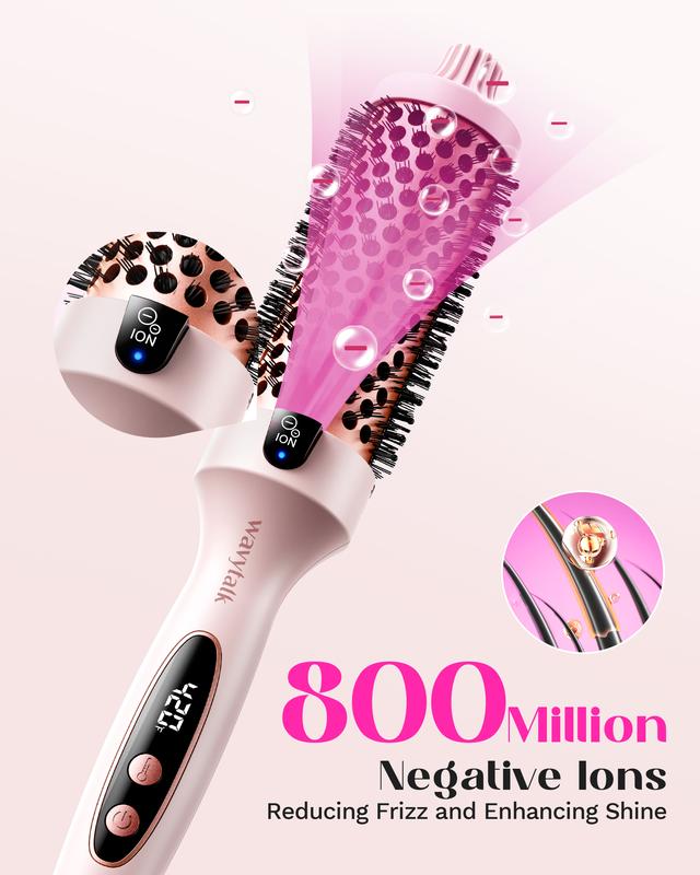 Wavytalk Negative Ion Single Thermal brush 1.5 Inch and Professional Ionic Hair Dryer with Diffuser