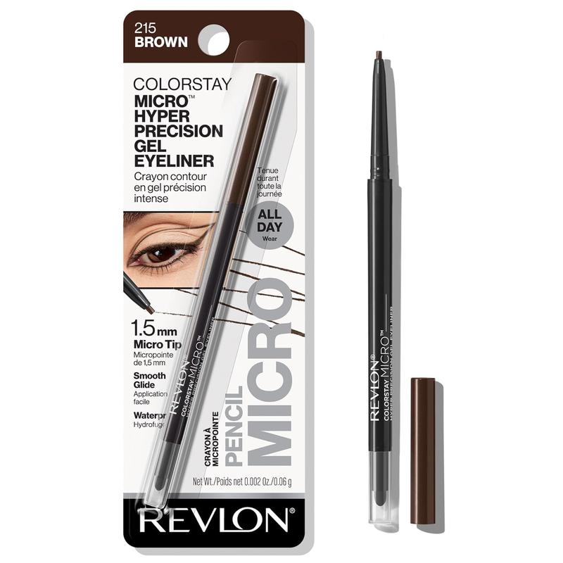 Eyeliner, Hyper Precision eye makeup with built-in smugger, waterproof, longwearing with micro precision tip, 215 Brown, 0.002 oz