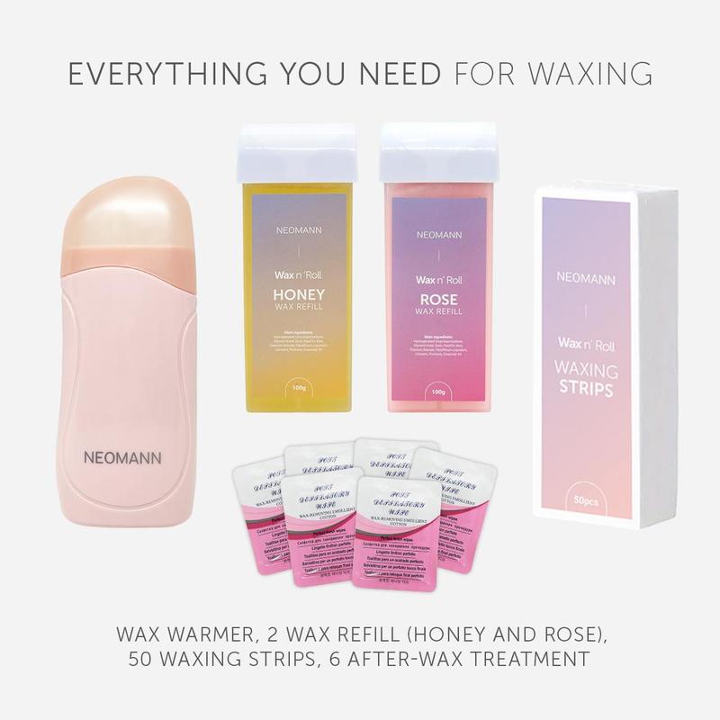 Roll on Wax Kit for Hair Removal Set, Including Wax Warmer, Wax Refill, Waxing Strips, After-wax Treatment, Hair Removal Cream for Women, Waxing Kits, Birthday Gifts, Christmas, Christmas Gift