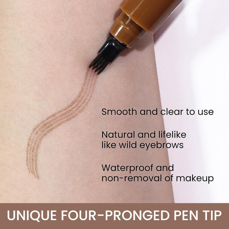 Magical Precise Waterproof Brow Pen,4 Tip Microblade Eyebrow Pen,Eye Brow Contouring Pen Pencil,Eyebrows Gel Makeup,delineador lapiz para cejas,24 Hours Long Lasting Smudge Proof,01 Light Brown Cosmetic