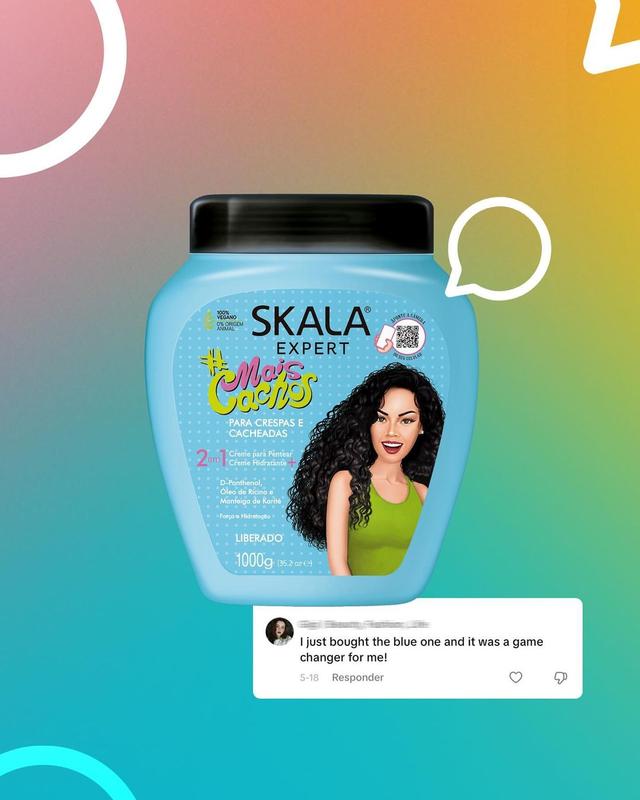 Skala Expert Blue Mais Cachos 35.2 oz (1000g) – Viral Brazilian Hair Cream for Curly Hair Haircare