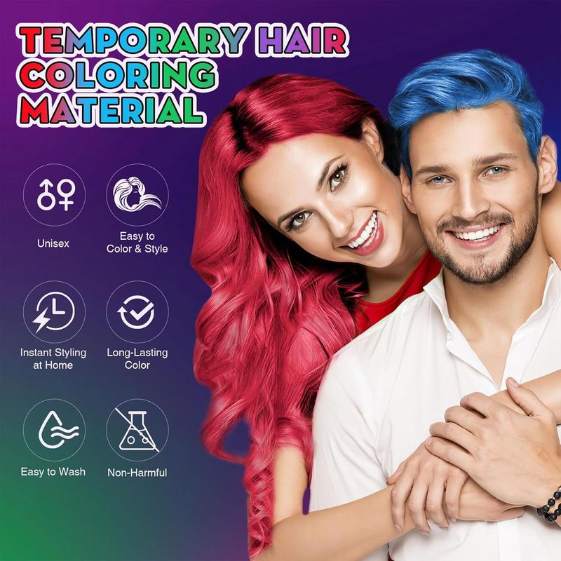 4 colors temporary hair dye, temporary hair color wax disposable hair dye cream instant hair dye wax for men, women,-cosplay, party, masquerade, Halloween DIY (green, purple, red, blue)