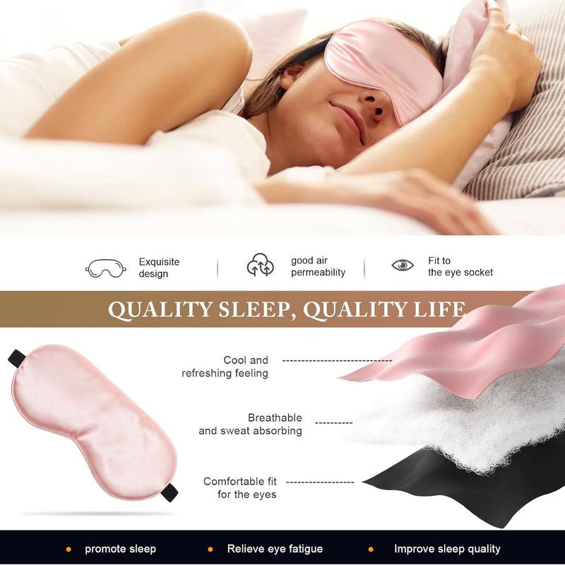 Sleep Mask, 2 Counts set Soft Sleep Eye Mask, Adjustable Elastic Sleeping Eye Cover, Travel Eye Cover, Eye Cover for Sleeping, Christmas Gift