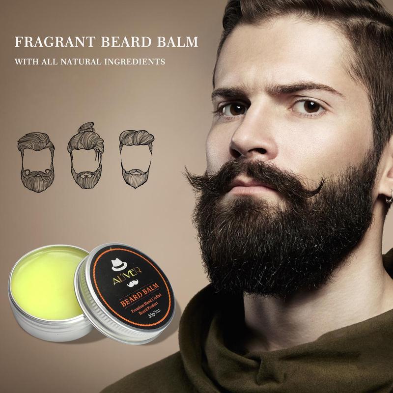 Men's Beard Care Set, 7 Counts set Beard Oil & Balm & Comb & Scissors & Brush, Beard Styling Tool Set for Men