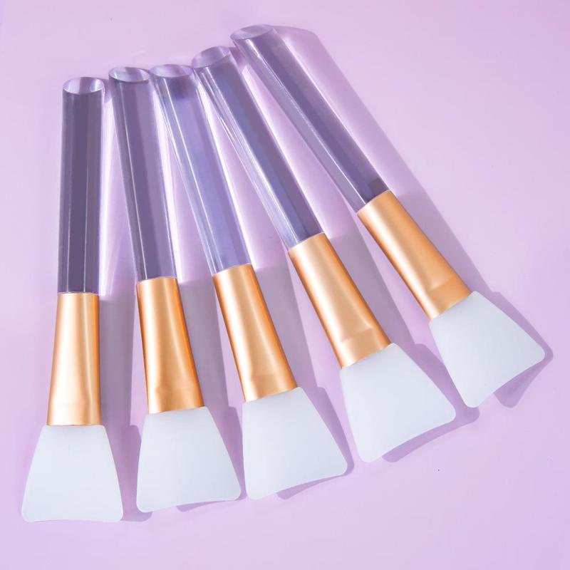 Silicone Mask Brush, 5 Counts set Mini Spatula Shaped Makeup Brush, Facial Mask Brush, Professional Makeup Tool For Women