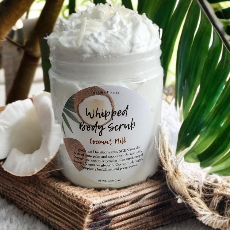 Coconut Milk Foaming Sugar Scrub. Hydrating. Body Care.Exfoliant