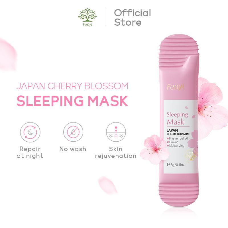 Cherry Blossom Hydrating Sleeping Gel Mask Individual Packet Packaging, Comfort Facial Gel Pores Cleaning Mud Mask, Summer Skin Care Products, Girls Skincare Products