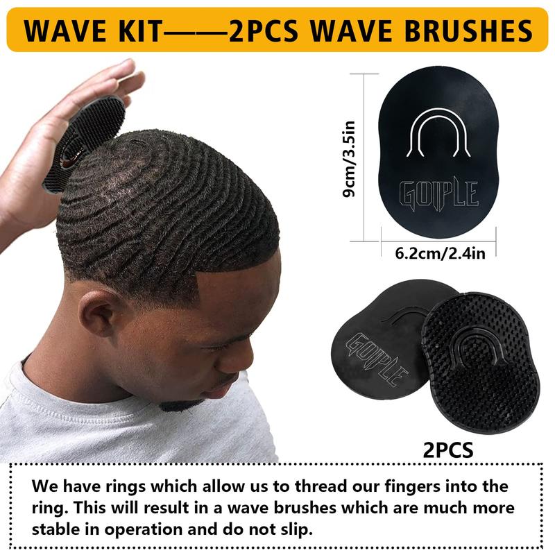 360 Wave Training Kit for Men Goiple Pomade Curved Brush Durag Cap Set Strong Hold Easy Wash Moisture Shine for Silky Waves