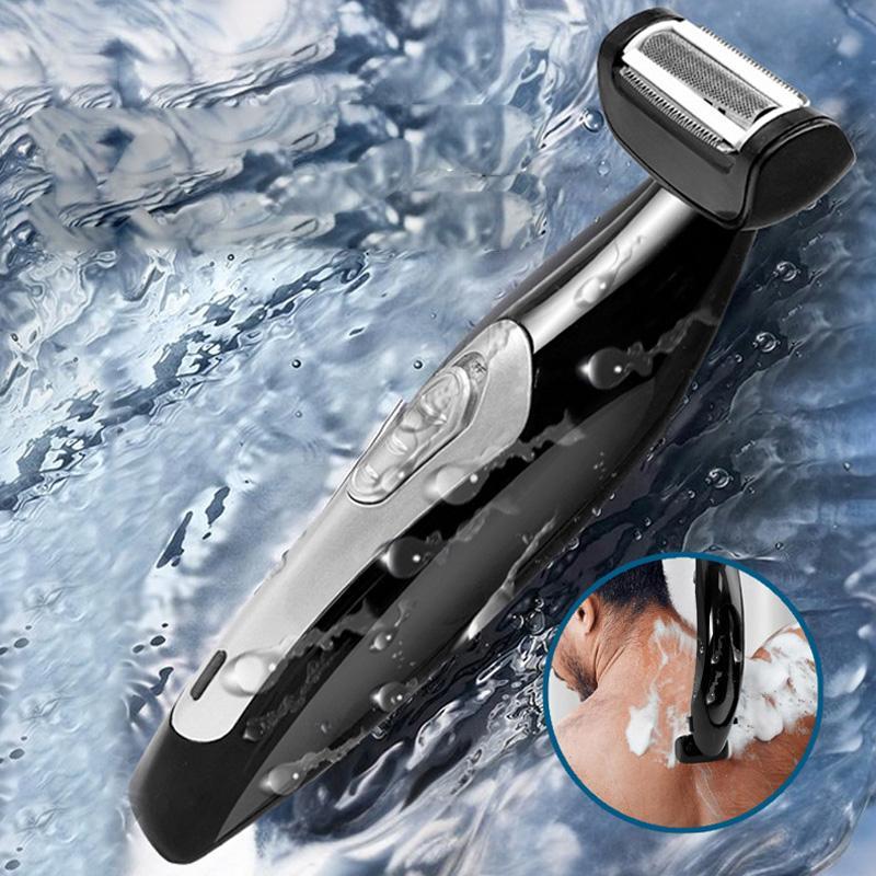 Foldable Electric Shaver, 1 Box USB Rechargeable Back Body Shaver, Waterproof Back Hair Remover, Personal Care Appliances for Men