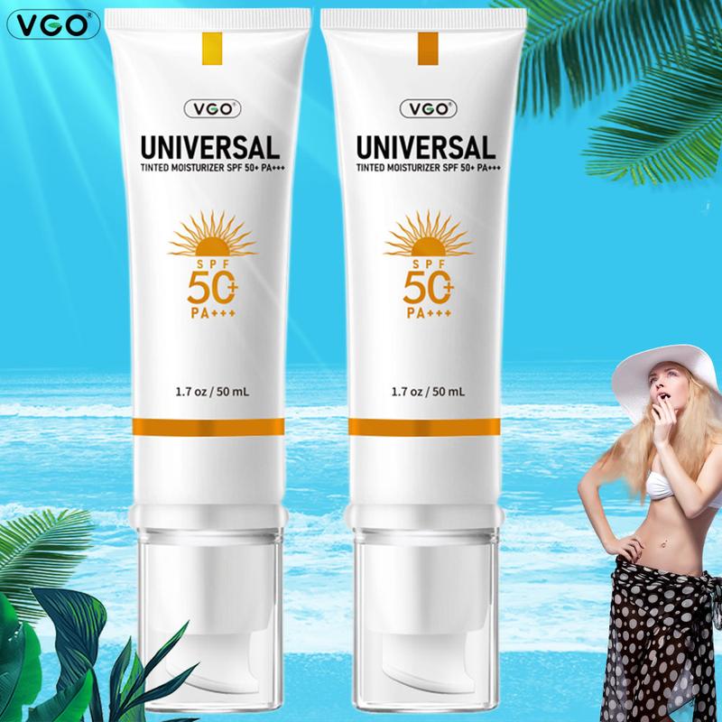 VGO Buy One Get One Free  Moisturizing Reflected Ultraviolet Sun Cream SPF 50 PA+++ 48g Facial Skincare Sunscreen Makeup-B2 Case Lactic