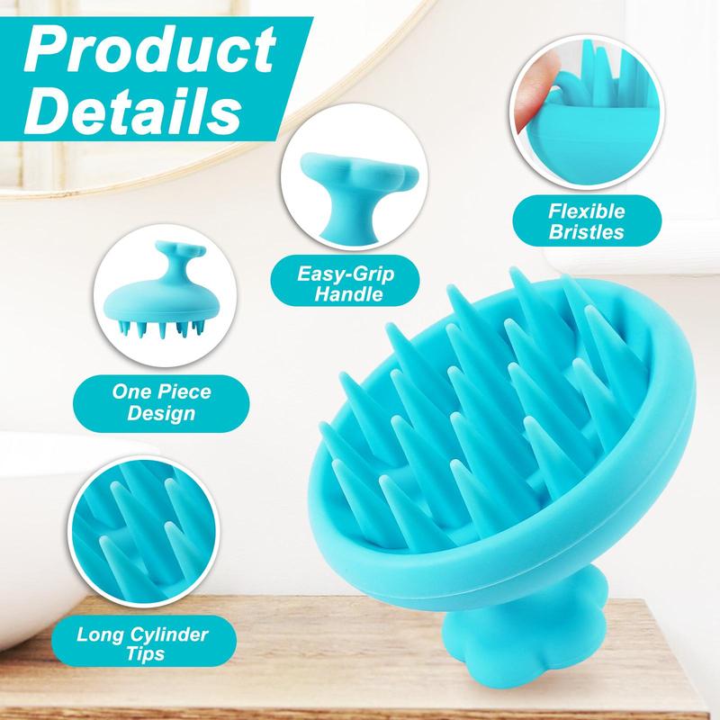 Silicone Scalp Massage Comb, Solid Color Soft Scalp Massager for Home & Travel, Hair Care & Styling Tool for Women & Men