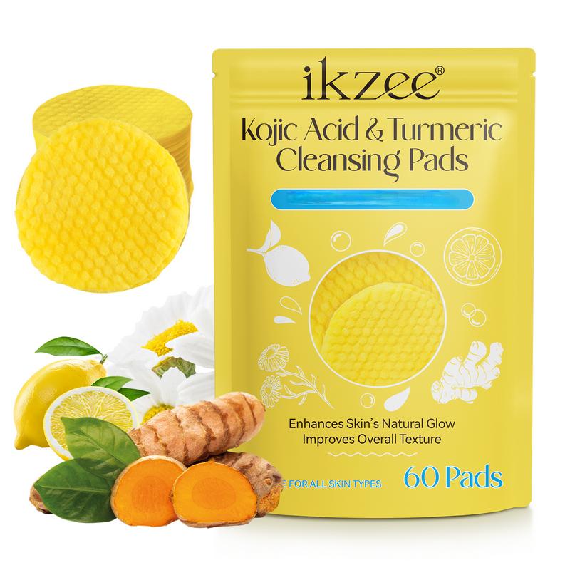 Ikzee Kojic Acid Turmeric Cleansing Pads For Face Dark Spots  60P