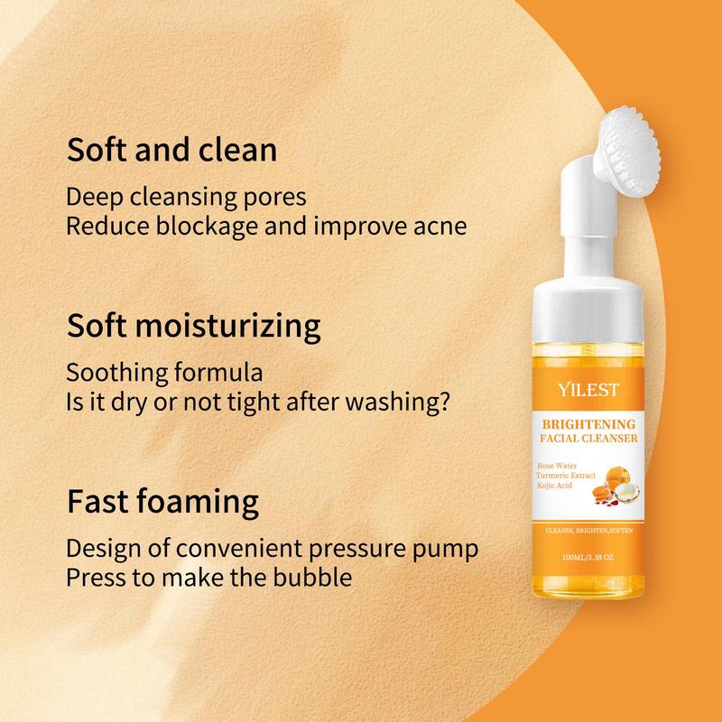 Turmeric Foaming Facial Cleanser, Turmeric Facial Cleanser, Turmeric Face Wash, Deep Cleansing Of Facial Bubble Skincare, Suitable for All Skin