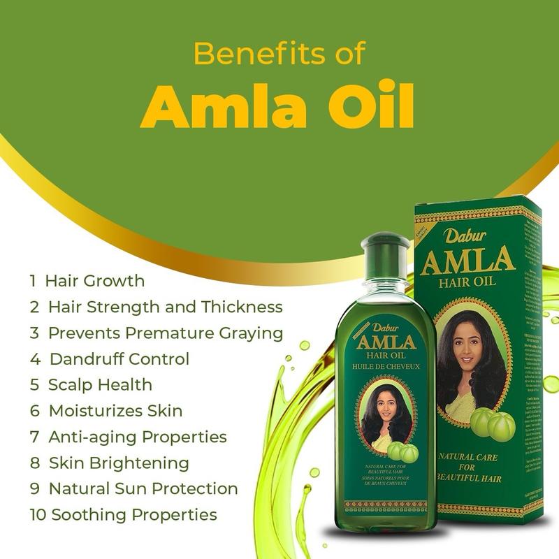 Dabur Amla Hair Oil - Amla Oil, Amla Hair Oil, Amla Oil for Healthy Hair and Moisturized Scalp, Indian Hair Oil for Men and Women, Bio Oil for Hair, Natural Care for Beautiful Hair Moisturizing Hydrating Moisture Comfort Smooth Haircare Lightweight