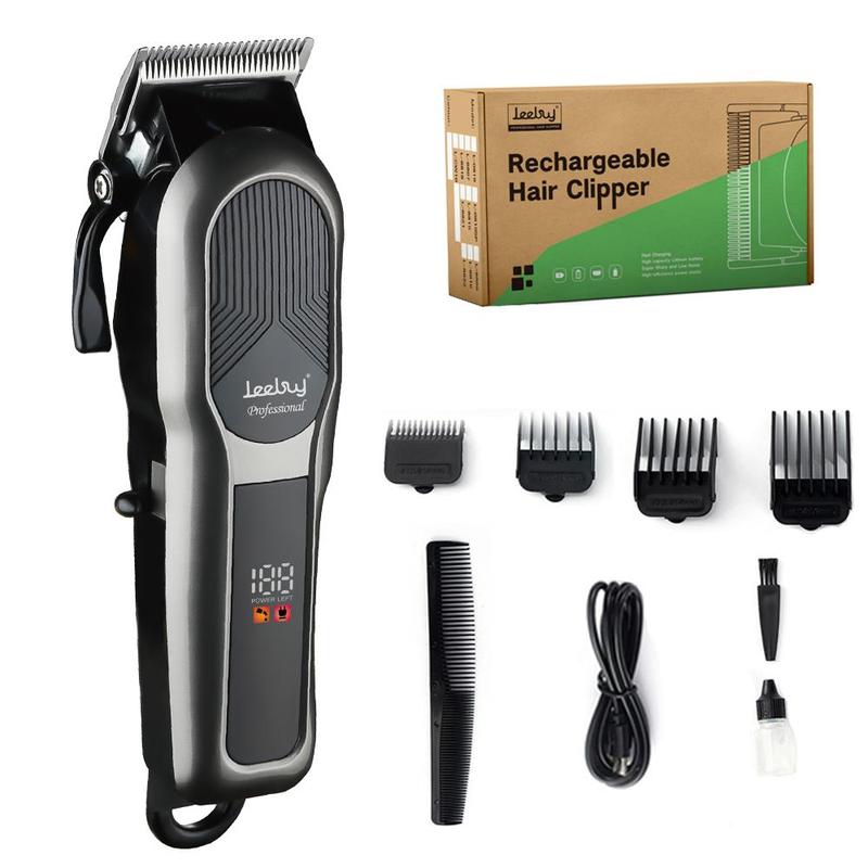 Cordless Electric Hair Trimmer Bear Shaver, 1 Set Portable Rechargeable Hair Clipper with Digital Display