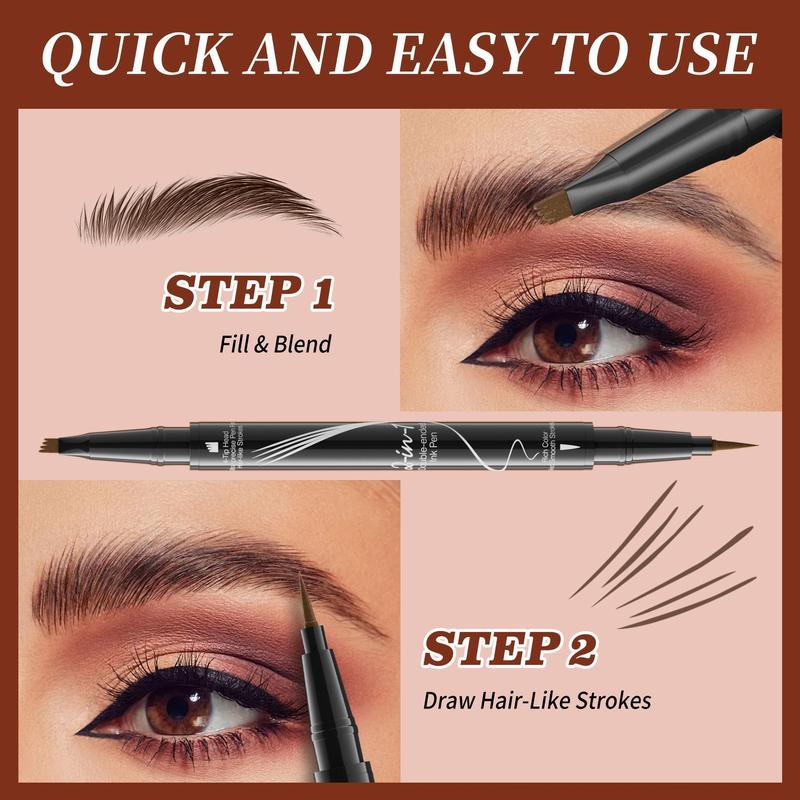 [BlackFriday Deal] Cuved Eyebrow Pen, 2-in-1 Long Lasting Eyebrow Pencil  Nature Eye Brown Makeup Tool For Women Daily Cosmetic with Fork-Tip eyebrow pen