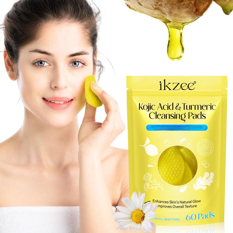 Ikzee Kojic Acid Turmeric Cleansing Pads For Face Dark Spots  60P