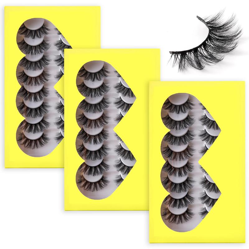 Fluffy False Eyelashes, 24 Pairs Natural Looking Eyelash Extensions, Self Grafting Curl Eyelashes, Eye Makeup Enhancement False Eyelashes for Women & Girls