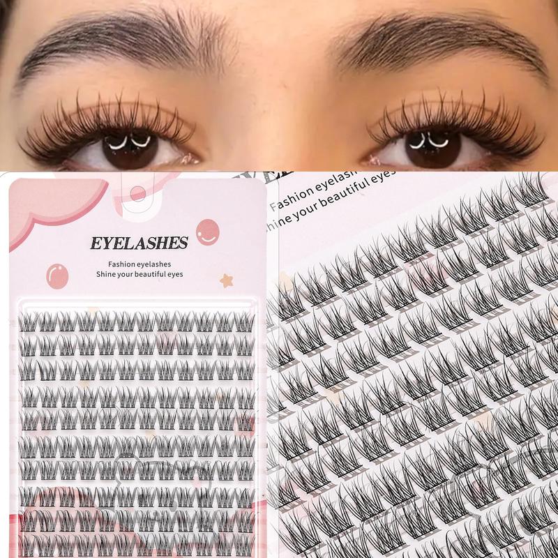 Natural Look Eyelashes Extensions, 1 Box Reusable Self Grafting Curl Eyelashes, Eye Makeup Enhancement False Eyelashes for Women & Girls, Christmas Gift