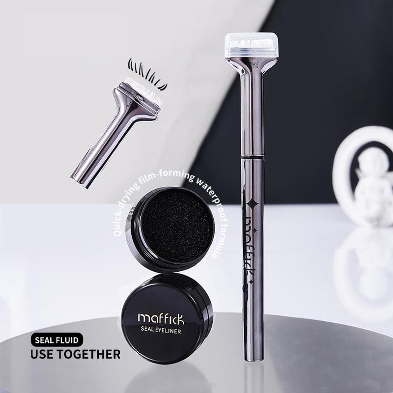 2 in 1 Eyeliner & Eyeliner Stamp, 1 Box Waterproof Long Lasting Liquid Eyeliner Pen & Eyeliner Stamp, Professional Eye Makeup Tool for Women