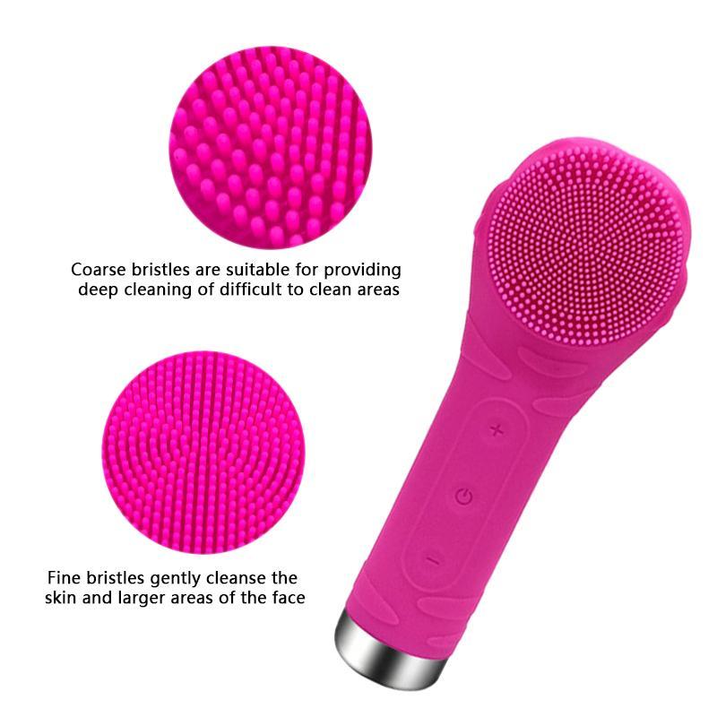 Electric Facial Cleansing Brush, 1 Box Rechargeable Silicone Facial Massage Brush, Professional Facial Skin Care Tool for Women & Girls