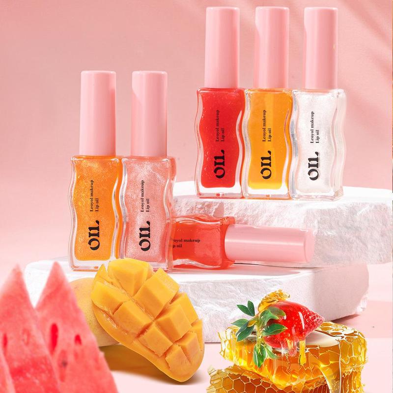 Fruit Honey Long Lasting Lip Oil, 1 Box Moisturizing Lip Gloss, Glossy Lip Glaze Stick, Plumping Lip Oil for Girls & Women