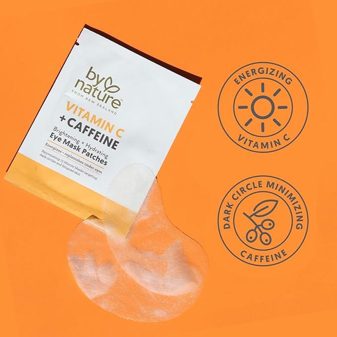 By Nature Skincare From New Zealand Vitamin C And Caffeine Eye Mask Patches To Brighten And Hydrate Skin - 5 Pack