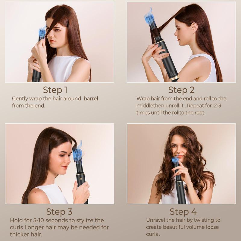 Christmas Gift, 5 in 1 Multifunctional Hair Dryer, 1 Set Multifunctional Hair Styling Tool, Automatic Hair Curling Iron, Hair Curler for Home & Salon Use, Christmas Gift