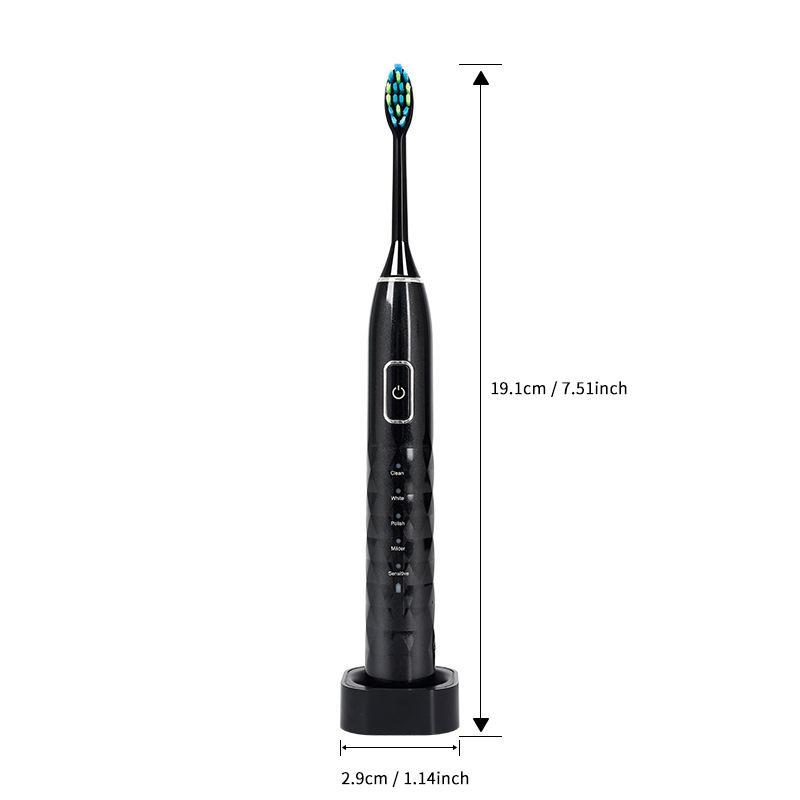 Rechargeable Electric Toothbrush, 1 Box Sonic Toothbrush with 2 Brush Heads & Holder, Oral Care Product for Adults, Personal Care Appliances