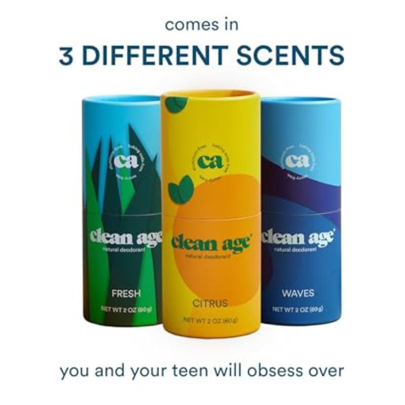 Clean Age Deodorant - Aluminum Free - 2 oz Stick - Fresh Scent - Natural Ingredients - Gender Inclusive - FSC Certified Paper Packaging