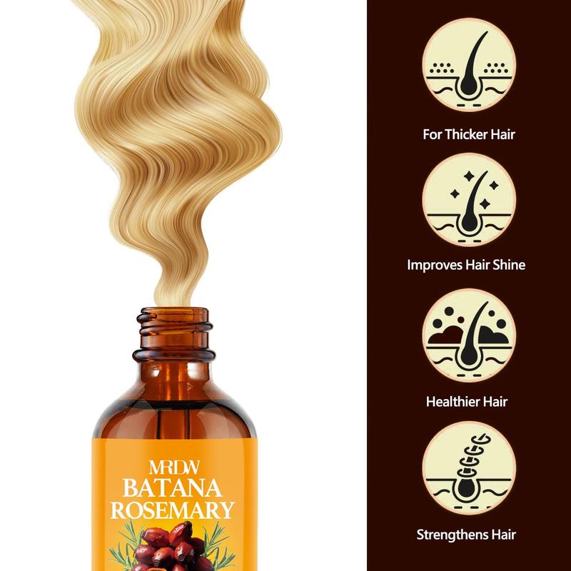 Batana Hair Oil, Rosemary Oil, Argan and Jojoba Oil, Nourishing The Scalp, Strengthening Shine Hair, Hair Care Product for Men & Women, Christmas Gift