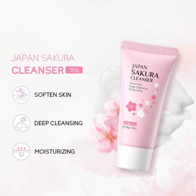 Sakura Skincare Set (1 Set), Facial Cleanser & Cream & Eye Cream & Serum & Lip Mask & More, Beauty & Personal Care Product, Birthday Gift, Christmas Gift