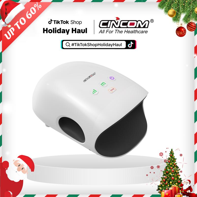 CINCOM Portable Hand Massager, Cordless, with Comfort Heat and Gentle Massage, Adjustable Settings, Auto-Off Feature, Rechargeable, Perfect for Daily Relaxation, Ideal Gift