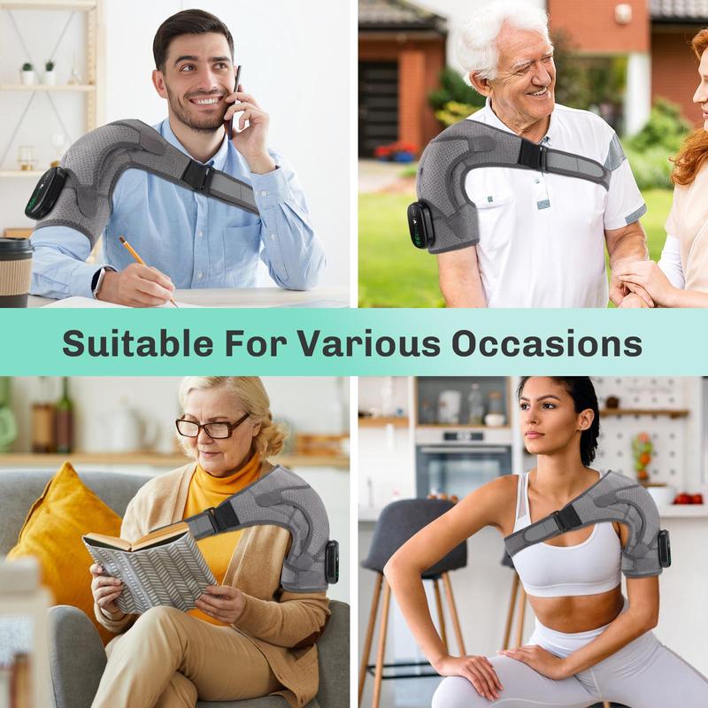 Heating Vibration Massager Shoulder Pad, Handheld Shoulder Massage Device with Touch Screen Controller, Portable Heating Shoulder Massager for Home & Travel, Christmas, Christmas Gift