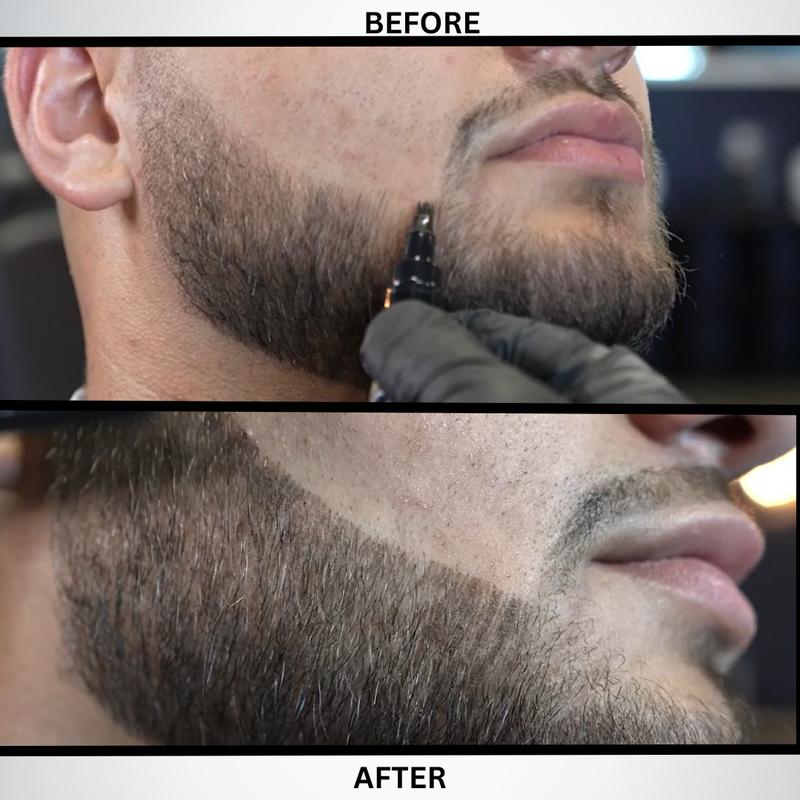 OMWAH Beard and Eyebrow Pencil Filler for Man, Water Proof Beard Pen, Beard Brush, Long Lasting Natural Finish