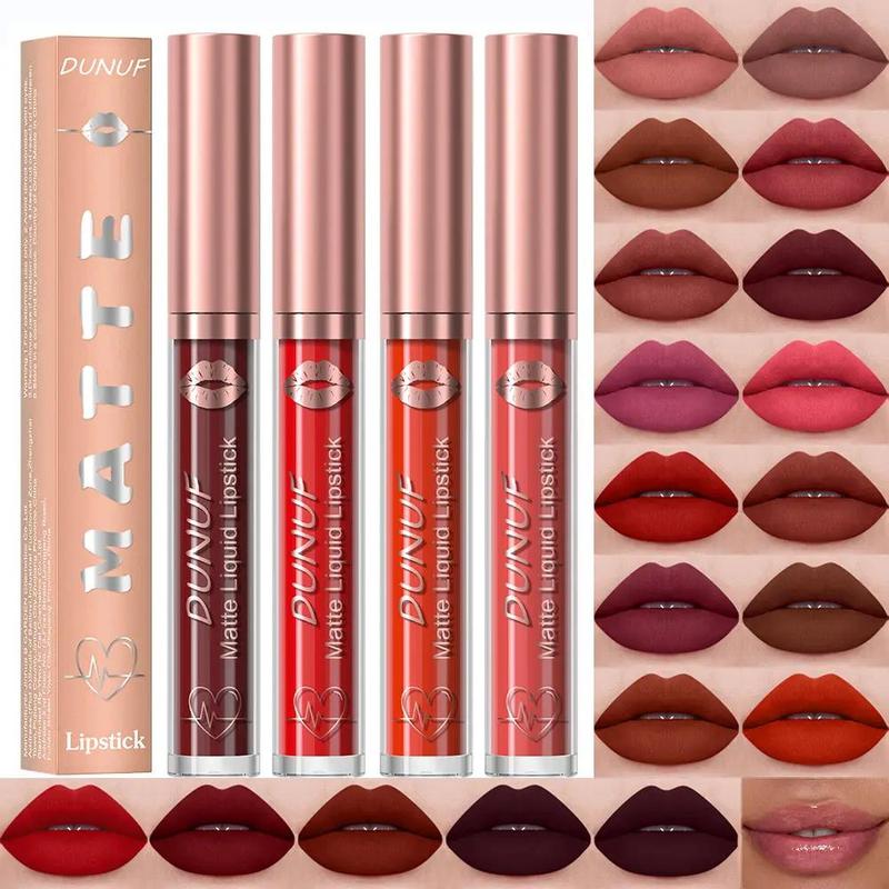 Long-lasting Matte Lip Gloss, 1 Count Waterproof Moisturizing Lip Oil, Non-stick Cup Non-fading Lipstick, Perfect Gift for Women