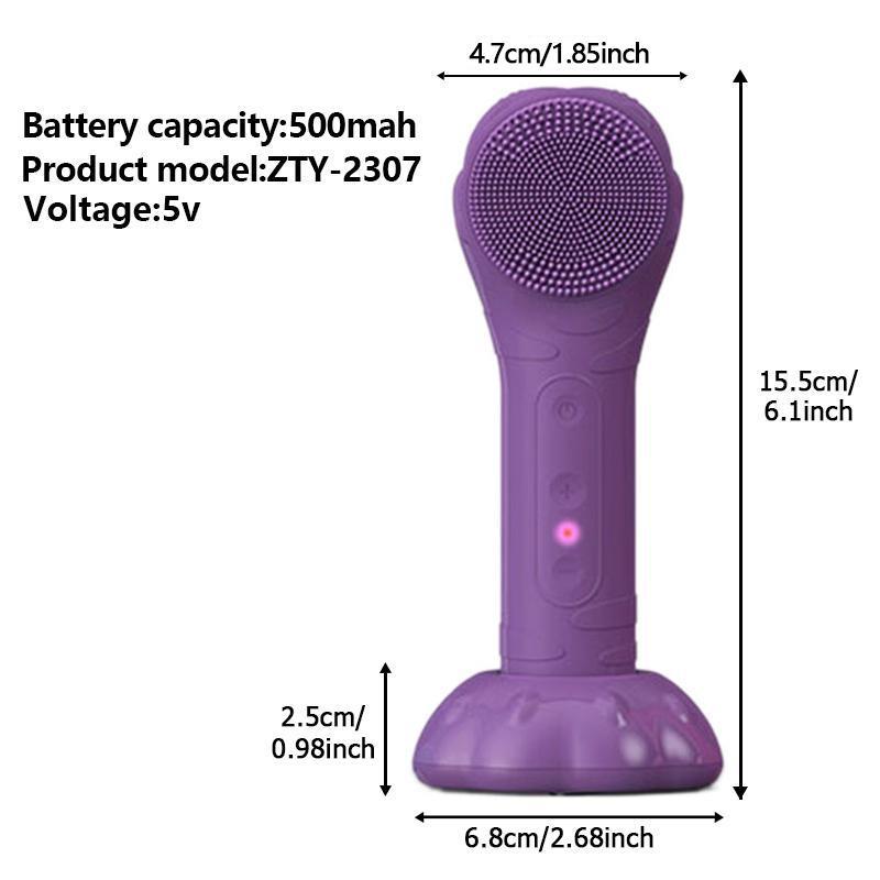 Electric Facial Cleansing Brush, 1 Box Rechargeable Silicone Facial Massage Brush, Professional Facial Skin Care Tool for Women & Girls