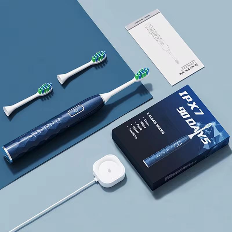 Rechargeable Electric Toothbrush, 1 Box Sonic Toothbrush with 2 Brush Heads & Holder, Oral Care Product for Adults, Personal Care Appliances