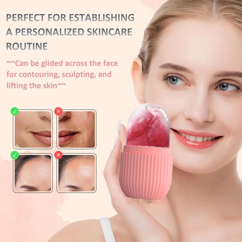 Ice Face Roller, Reusable Silicone Mold Face Massage Eye Facial Beauty Skin Care Tools Apply Ice for Shrink Pores Anti Wrinkle Reduce Puffiness Improve Skin Elasticity Comfort