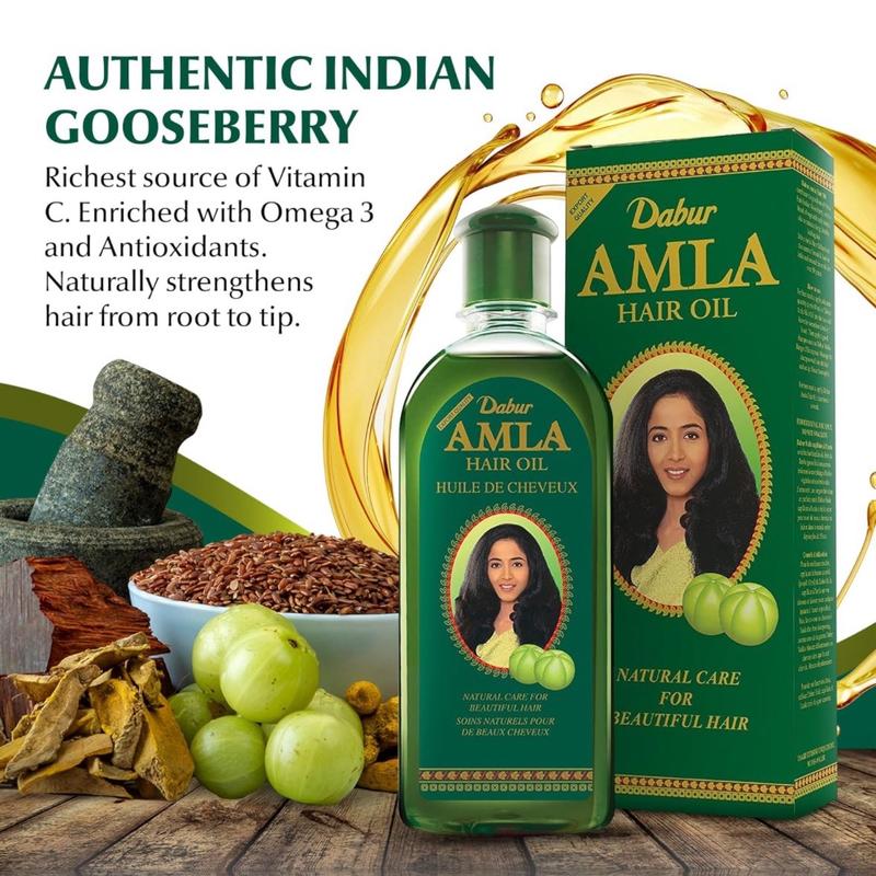 Dabur Amla Hair Oil - Amla Oil, Amla Hair Oil, Amla Oil for Healthy Hair and Moisturized Scalp, Indian Hair Oil for Men and Women, Bio Oil for Hair, Natural Care for Beautiful Hair Moisturizing Hydrating Moisture Comfort Smooth Haircare Lightweight