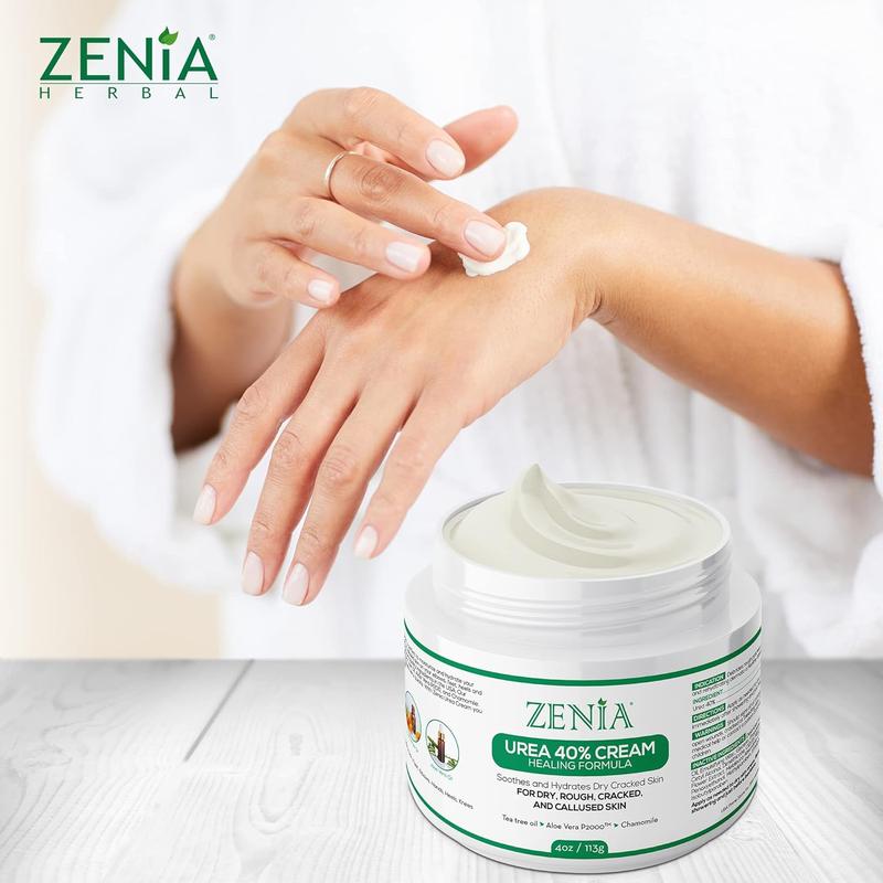 Zenia Urea 40% Foot Cream Healing Formula 4 oz With Pumice Stone - Hydrate and Moisturize Dry, Rough, Cracked & Callused Skin